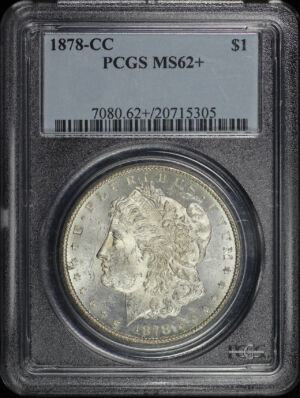 Obverse of this 1878-CC Morgan Dollar PCGS MS-62+