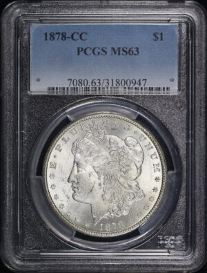 Obverse of this 1878-CC Morgan Dollar PCGS MS-63