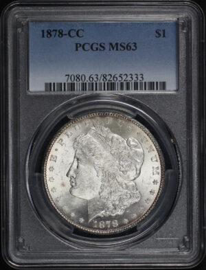 Obverse of this 1878-CC Morgan Dollar PCGS MS-63