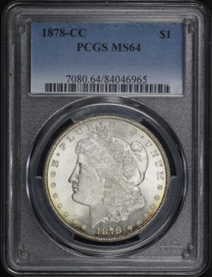 Obverse of this 1878-CC Morgan Dollar PCGS MS-64