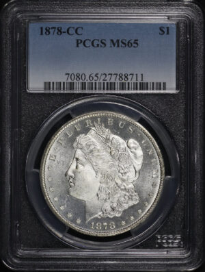 Obverse of this 1878-CC Morgan Dollar PCGS MS-65
