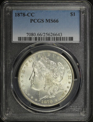 Obverse of this 1878-CC Morgan Dollar PCGS MS-66