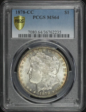Obverse of this 1878-CC Morgan Dollar PCGS MS-64
