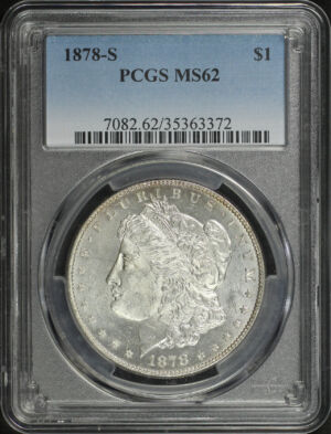 Obverse of this 1878-S Morgan Dollar PCGS MS-62