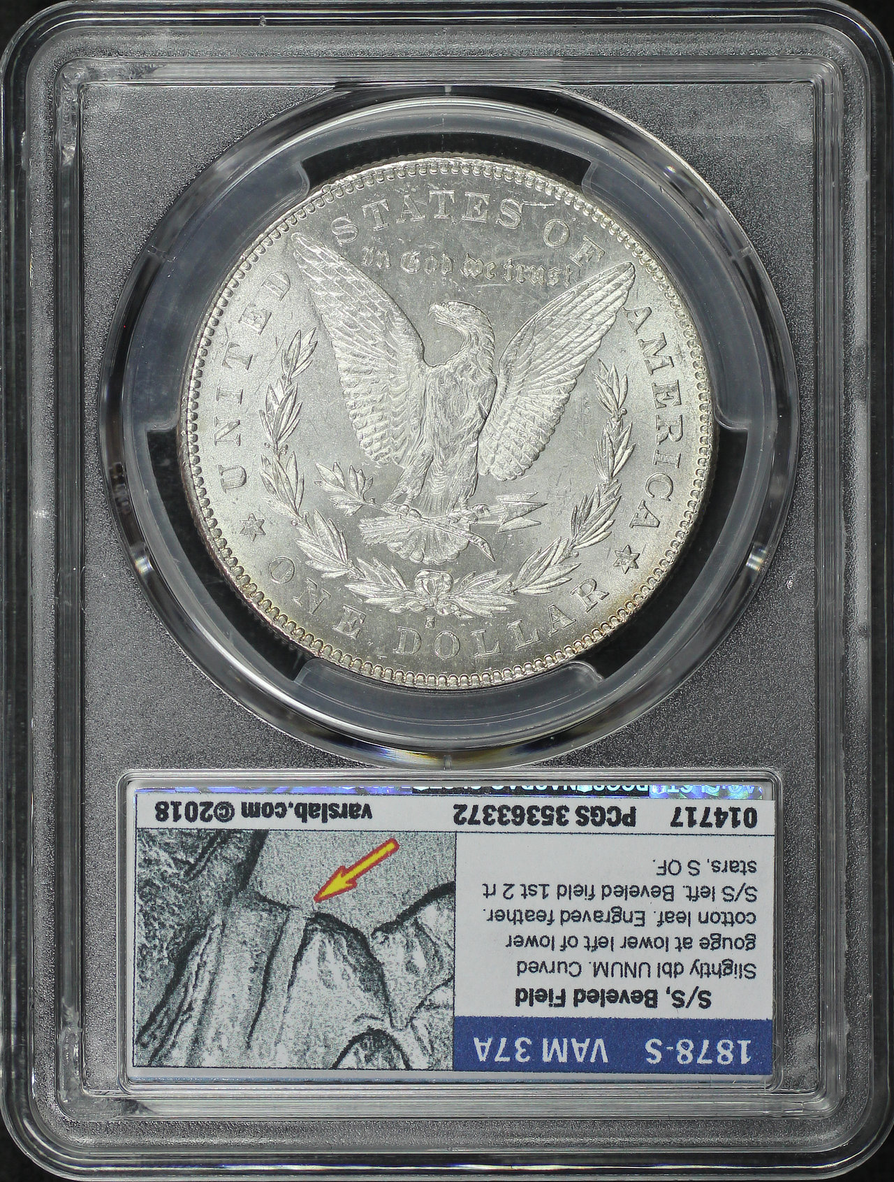 Reverse of this 1878-S Morgan Dollar PCGS MS-62