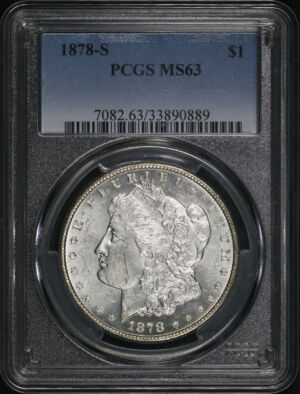 Obverse of this 1878-S Morgan Dollar PCGS MS-63