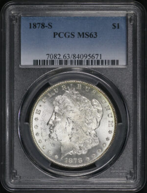 Obverse of this 1878-S Morgan Dollar PCGS MS-63