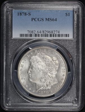 Obverse of this 1878-S Morgan Dollar PCGS MS-64