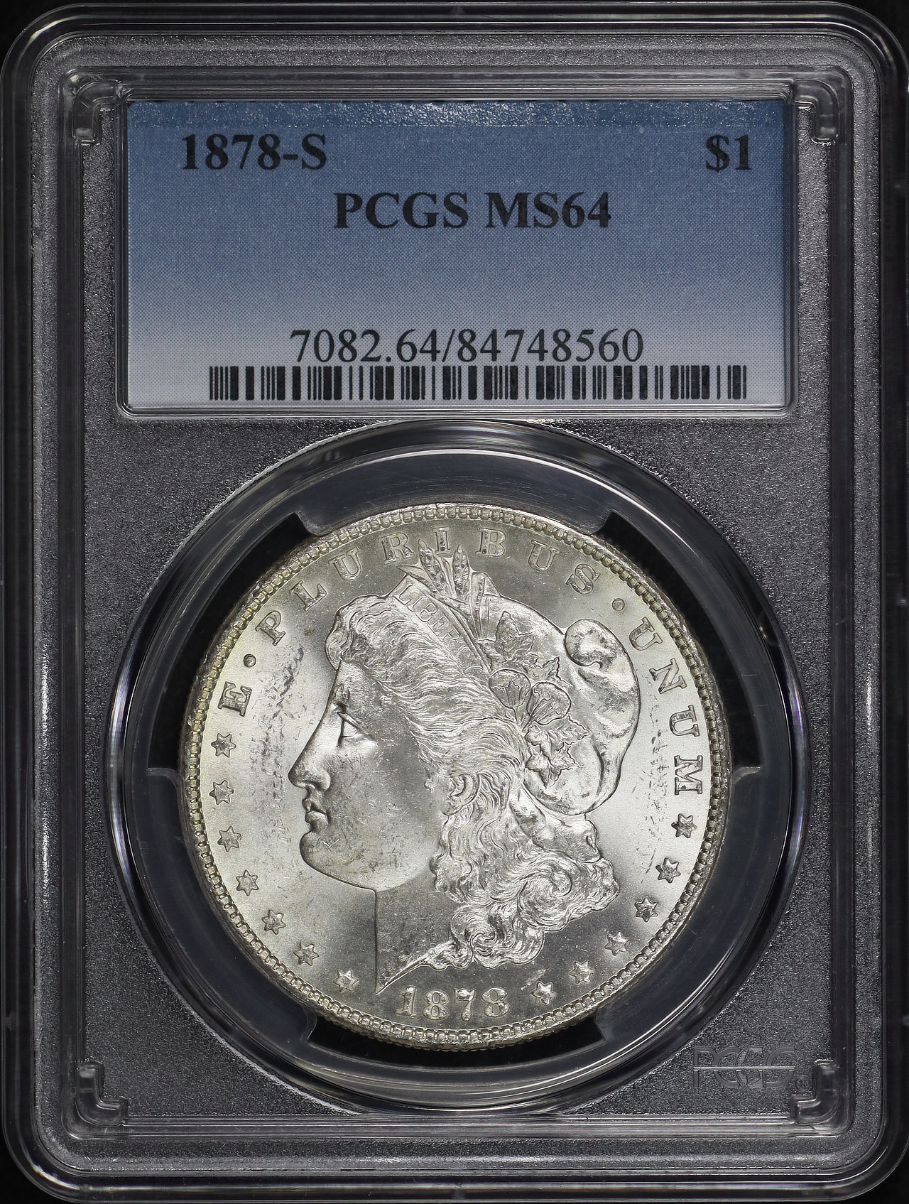Obverse of this 1878-S Morgan Dollar PCGS MS-64