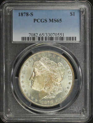 Obverse of this 1878-S Morgan Dollar PCGS MS-65