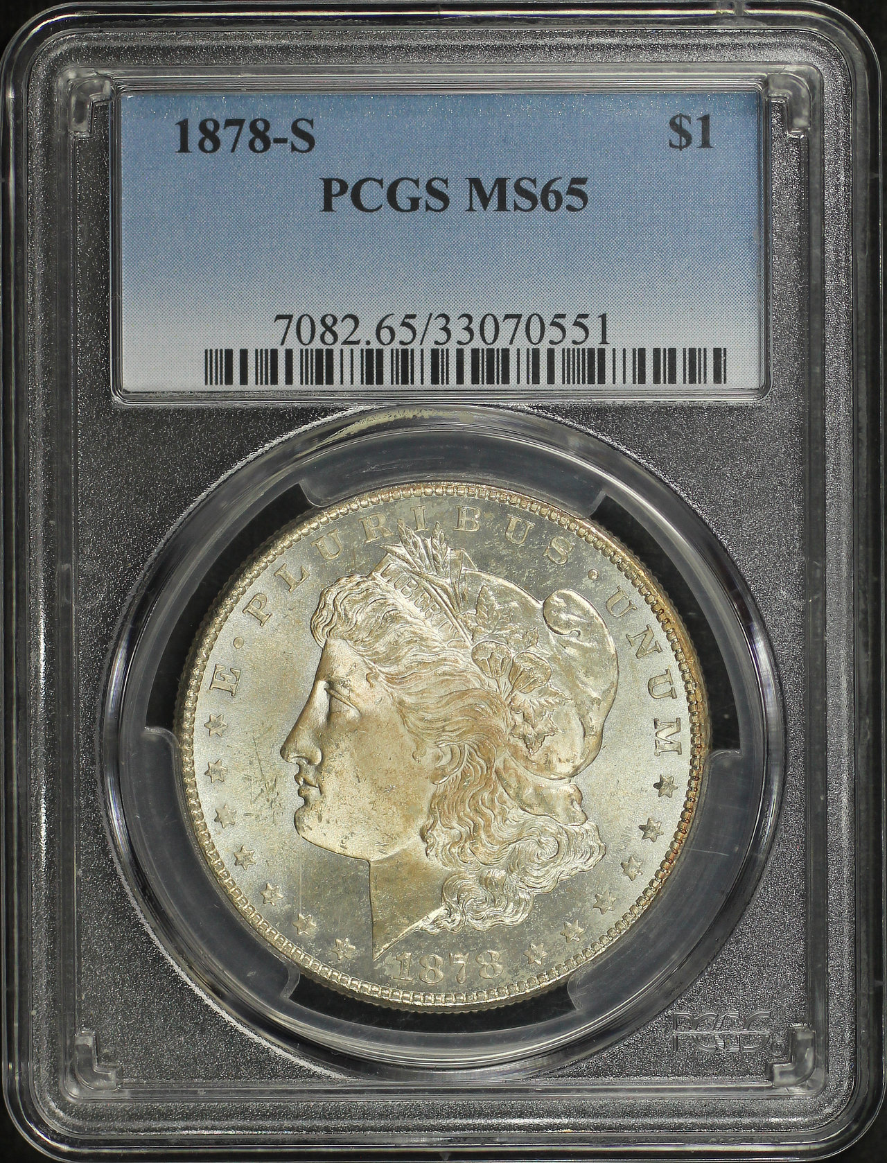 Obverse of this 1878-S Morgan Dollar PCGS MS-65