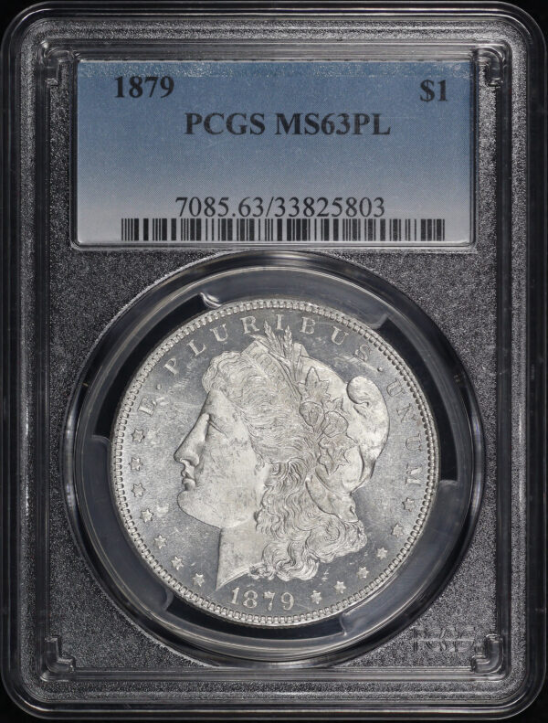 Obverse of this 1879 Morgan Dollar PCGS MS-63 PL