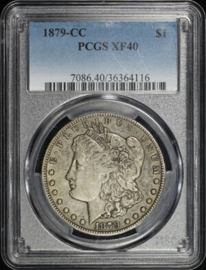 Obverse of this 1879-CC Morgan Dollar PCGS XF-40