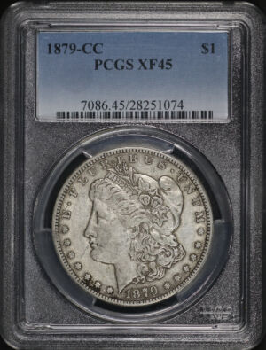 Obverse of this 1879-CC Morgan Dollar PCGS XF-45