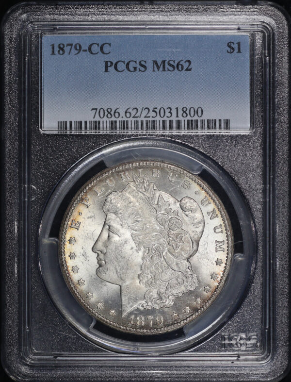 Obverse of this 1879-CC Morgan Dollar PCGS MS-62