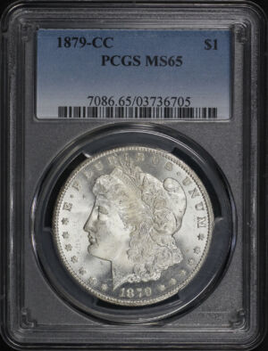 Obverse of this 1879-CC Morgan Dollar PCGS MS-65