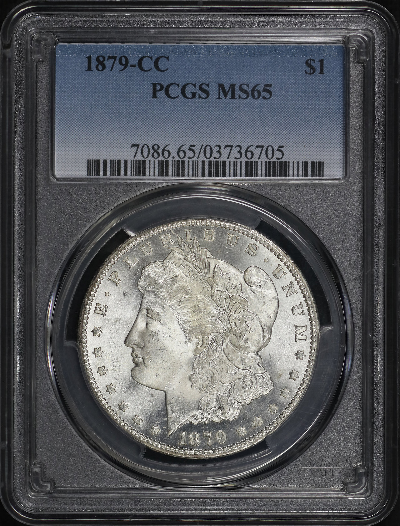 Obverse of this 1879-CC Morgan Dollar PCGS MS-65