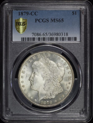 Obverse of this 1879-CC Morgan Dollar PCGS MS-65