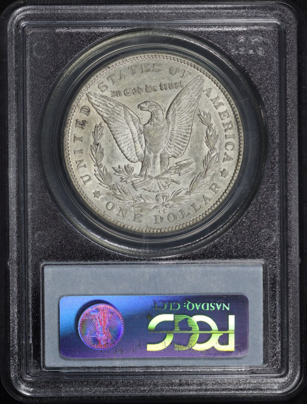 Reverse of this 1879-CC Morgan Dollar Capped Die PCGS AU-50