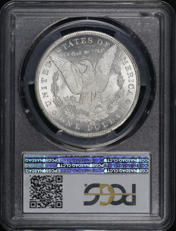 Reverse of this 1879-CC Morgan Dollar Capped Die PCGS MS-62