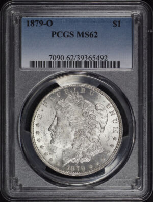 Obverse of this 1879-O Morgan Dollar PCGS MS-62