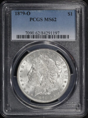 Obverse of this 1879-O Morgan Dollar PCGS MS-62