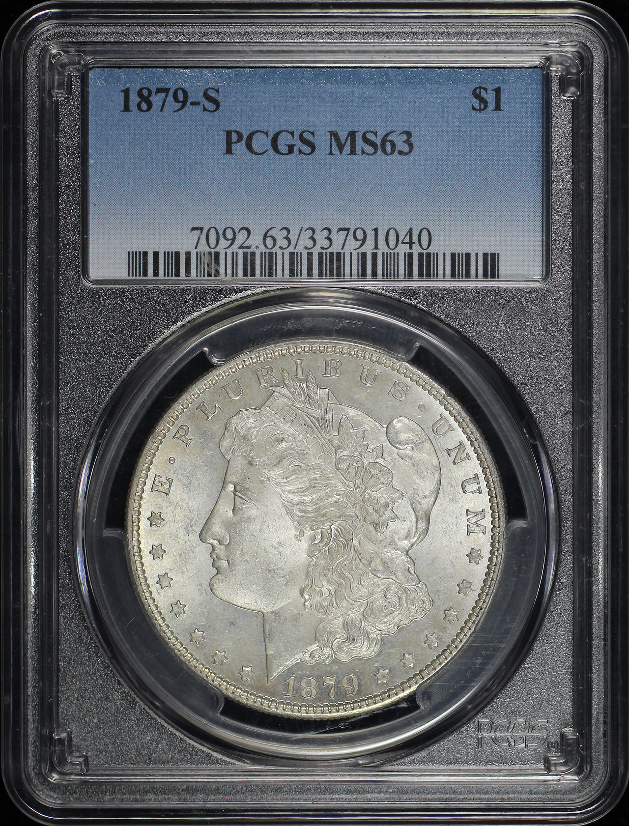 Obverse of this 1879-S Morgan Dollar PCGS MS-63