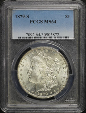 Obverse of this 1879-S Morgan Dollar PCGS MS-64