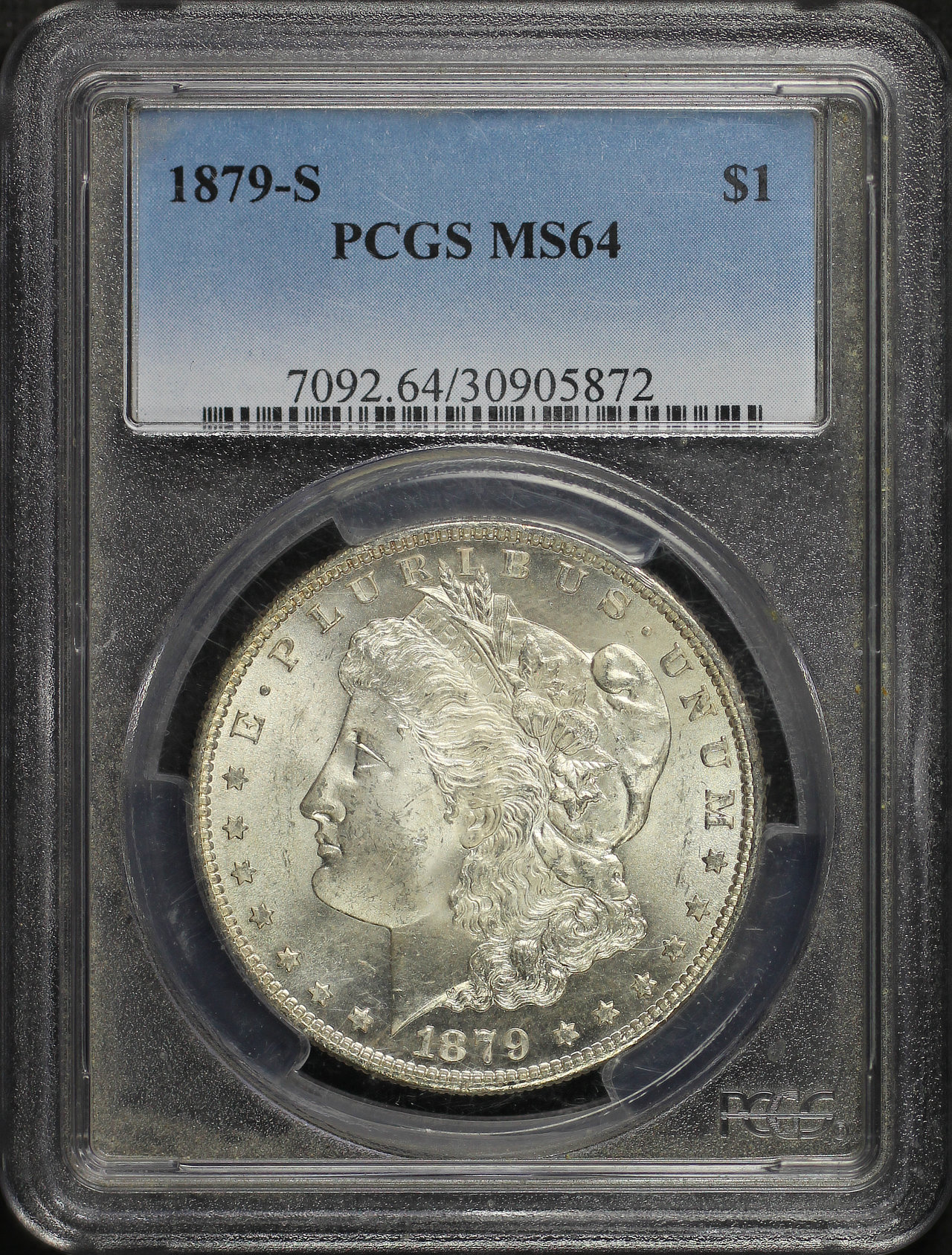 Obverse of this 1879-S Morgan Dollar PCGS MS-64