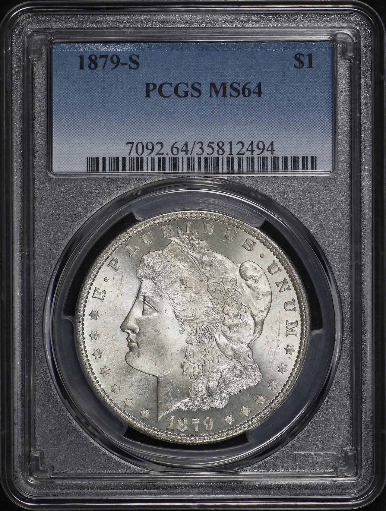 Obverse of this 1879-S Morgan Dollar PCGS MS-64