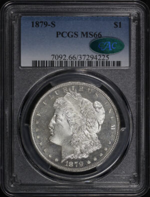 Obverse of this 1879-S Morgan Dollar PCGS MS-66 CAC