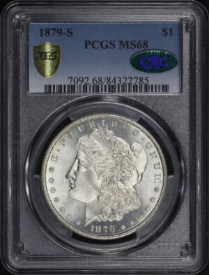 Obverse of this 1879-S Morgan Dollar PCGS MS-68 CAC