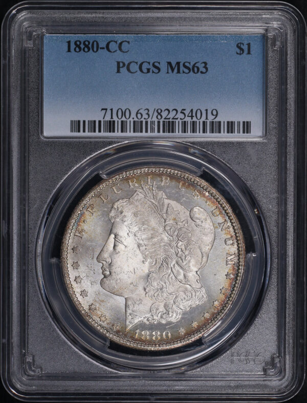 Obverse of this 1880-CC Morgan Dollar PCGS MS-63