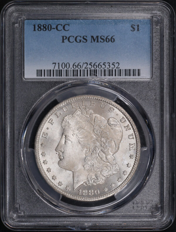 Obverse of this 1880-CC Morgan Dollar PCGS MS-66