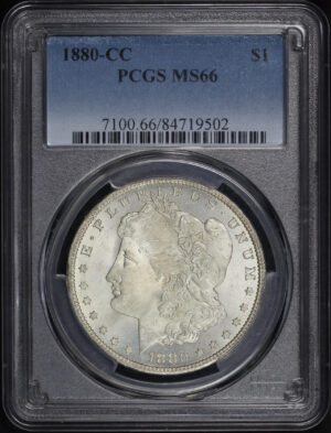 Obverse of this 1880-CC Morgan Dollar PCGS MS-66