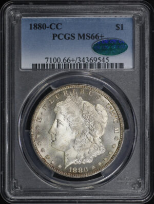 Obverse of this 1880-CC Morgan Dollar PCGS MS-66+ CAC