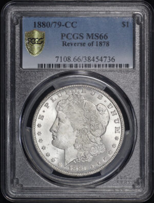 Obverse of this 1880/79-CC Reverse of 1878 Morgan Dollar PCGS MS-66