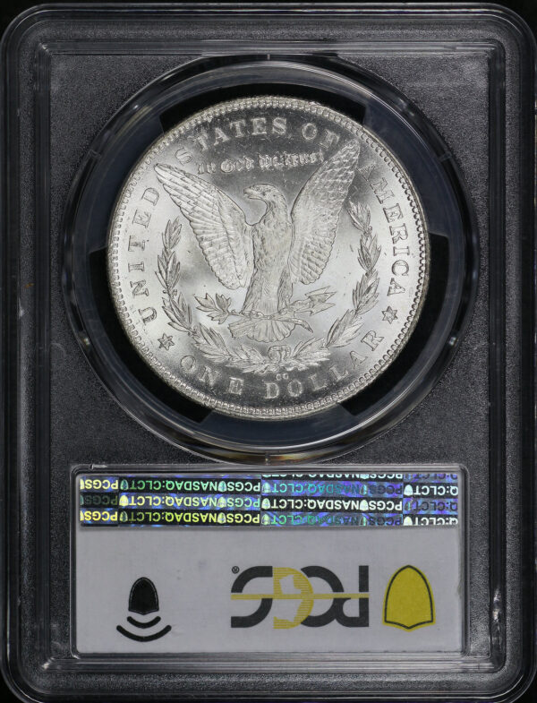 Reverse of this 1880/79-CC Morgan Dollar Reverse of 1878 PCGS MS-66+ CAC designed by George T. Morgan.