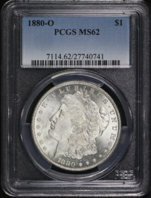Obverse of this 1880-O Morgan Dollar PCGS MS-62