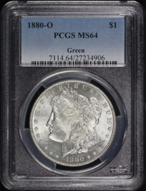 Obverse of this 1880-O Morgan Dollar PCGS MS-64 Green
