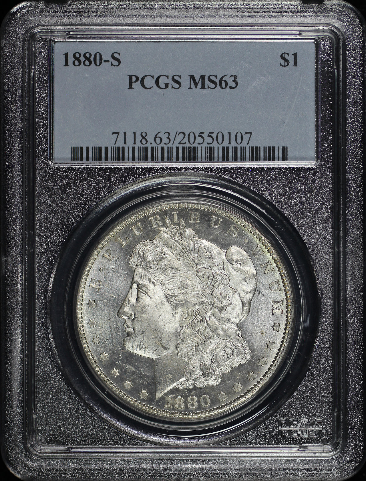 Obverse of this 1880-S Morgan Dollar PCGS MS-63