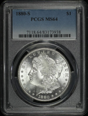 Obverse of this 1880-S Morgan Dollar PCGS MS-64