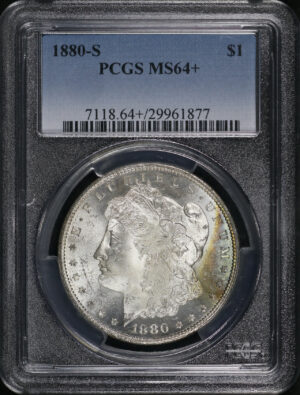 Obverse of this 1880-S Morgan Dollar PCGS MS-64+