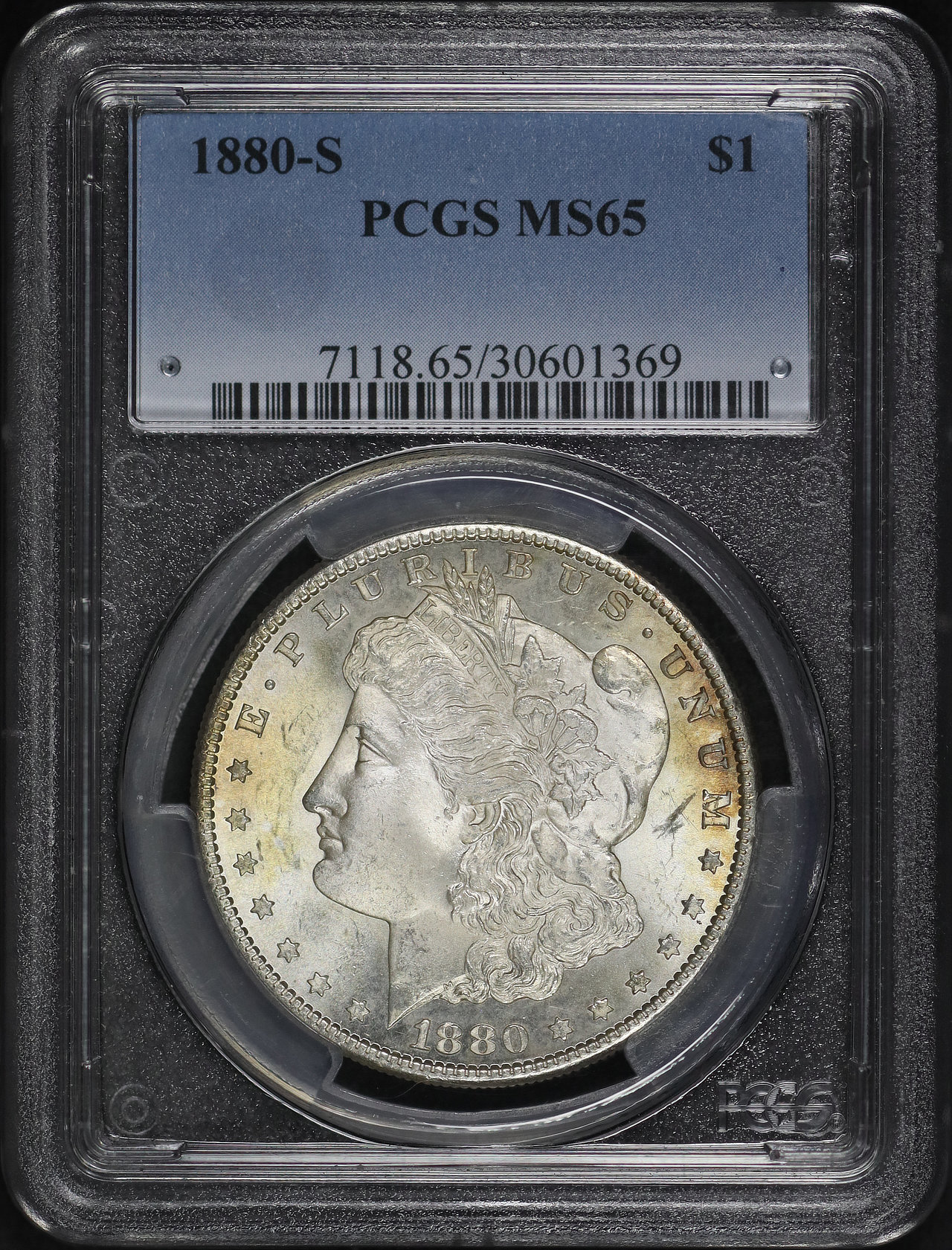 Obverse of this 1880-S Morgan Dollar PCGS MS-65