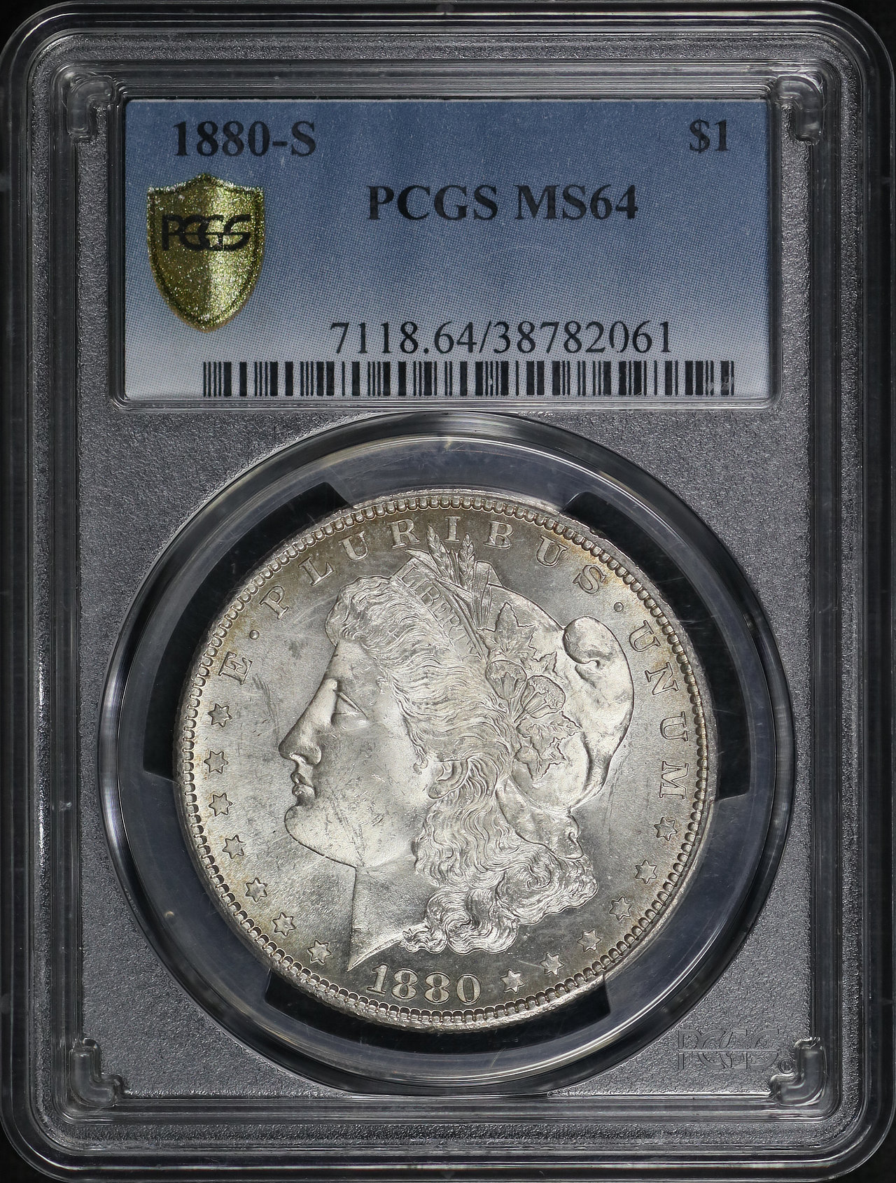 Obverse of this 1880-S Morgan Dollar PCGS MS-64