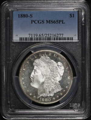 Obverse of this 1880-S Morgan Dollar PCGS MS-65 PL