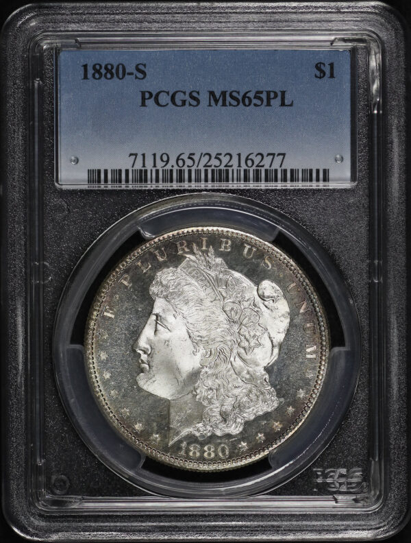 Obverse of this 1880-S Morgan Dollar PCGS MS-65 PL