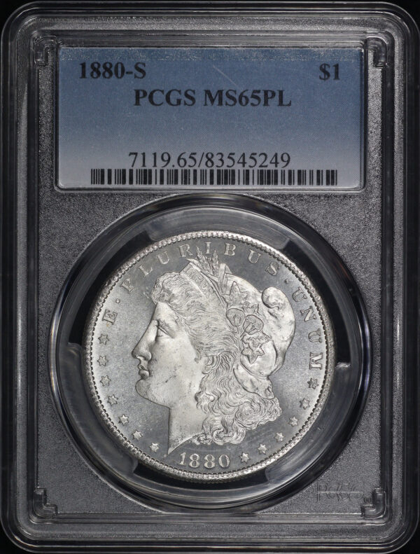 Obverse of this 1880-S Morgan Dollar PCGS MS-65 PL