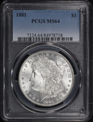 Obverse of this 1881 Morgan Dollar PCGS MS-64