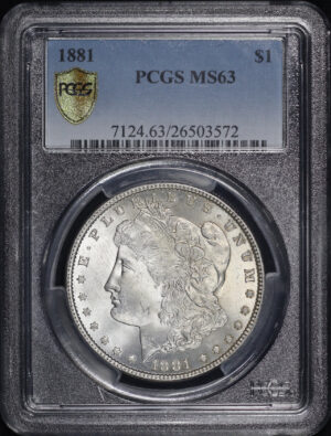 Obverse of this 1881 Morgan Dollar PCGS MS-63